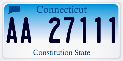 CT license plate AA27111