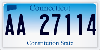 CT license plate AA27114