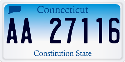 CT license plate AA27116