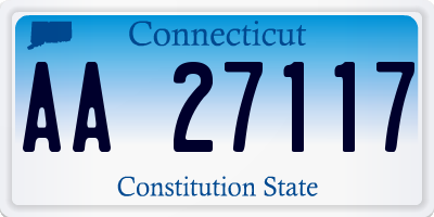 CT license plate AA27117