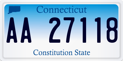 CT license plate AA27118