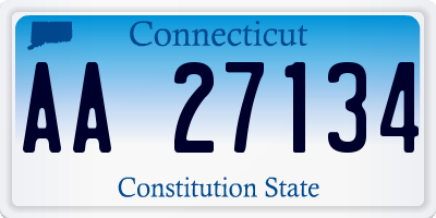 CT license plate AA27134