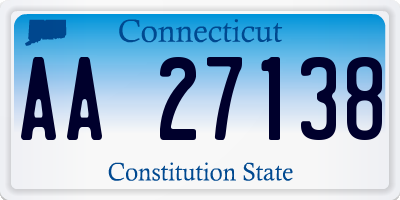 CT license plate AA27138