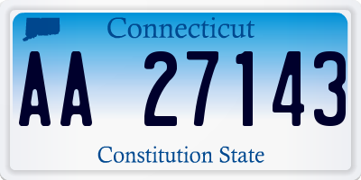 CT license plate AA27143