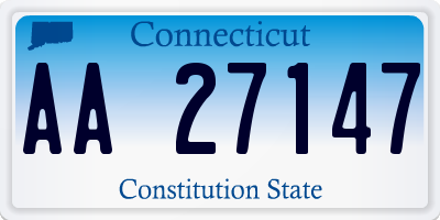 CT license plate AA27147