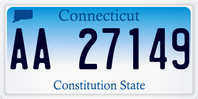 CT license plate AA27149