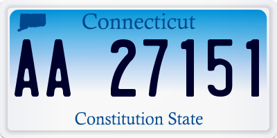 CT license plate AA27151