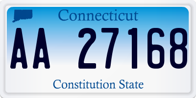 CT license plate AA27168