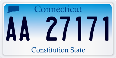 CT license plate AA27171