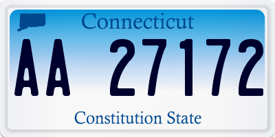 CT license plate AA27172