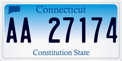 CT license plate AA27174