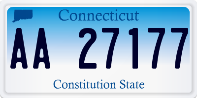CT license plate AA27177