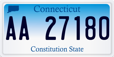 CT license plate AA27180