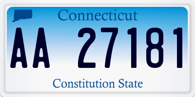 CT license plate AA27181
