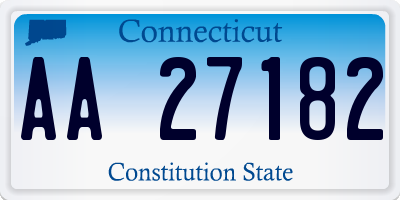 CT license plate AA27182