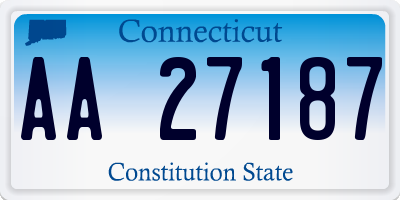 CT license plate AA27187