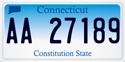 CT license plate AA27189