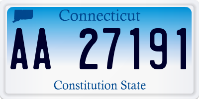 CT license plate AA27191