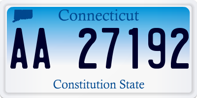 CT license plate AA27192