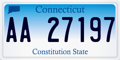 CT license plate AA27197