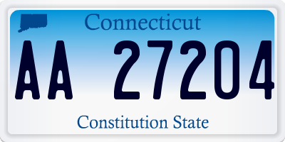 CT license plate AA27204