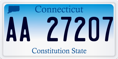 CT license plate AA27207