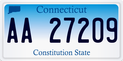 CT license plate AA27209