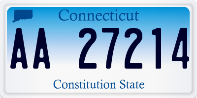 CT license plate AA27214