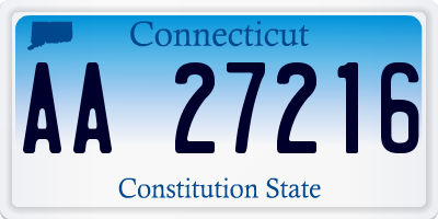 CT license plate AA27216