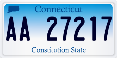 CT license plate AA27217