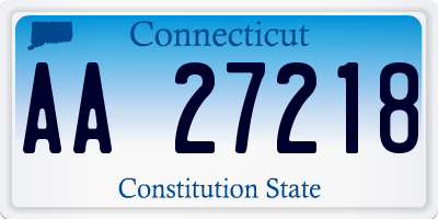 CT license plate AA27218