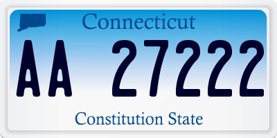 CT license plate AA27222