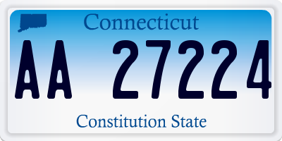 CT license plate AA27224