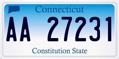 CT license plate AA27231