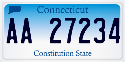 CT license plate AA27234