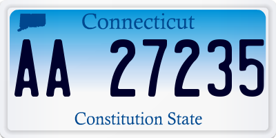 CT license plate AA27235