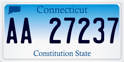 CT license plate AA27237