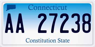 CT license plate AA27238
