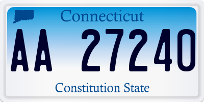 CT license plate AA27240