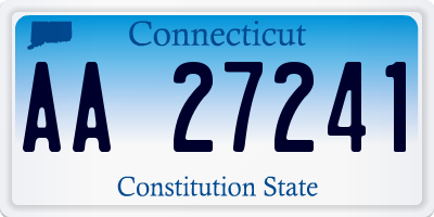 CT license plate AA27241