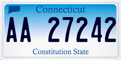 CT license plate AA27242