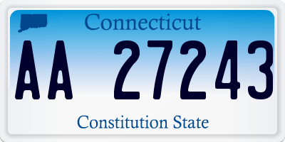 CT license plate AA27243