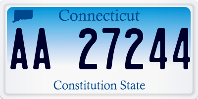 CT license plate AA27244