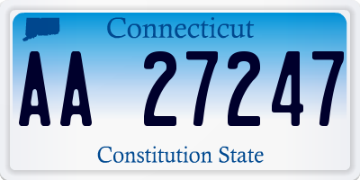CT license plate AA27247