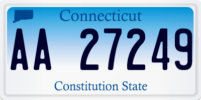 CT license plate AA27249