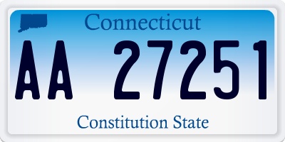 CT license plate AA27251