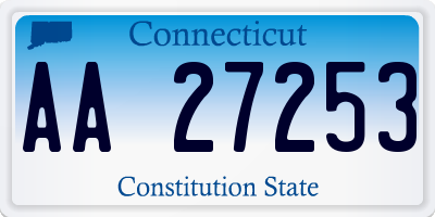 CT license plate AA27253