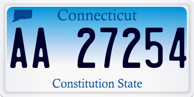 CT license plate AA27254