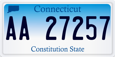 CT license plate AA27257