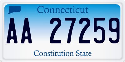 CT license plate AA27259